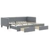 vidaXL Tagesbett Ausziehbar mit Schubladen Hellgrau 100x190 cm Stoff