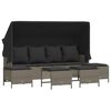 vidaXL 5-tlg. Garten-Sofagarnitur mit Kissen Hellgrau Poly Rattan