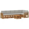 vidaXL Ecksofa Set mit Kissen 6 pcs Nat&uuml;rlich und Hellgrau