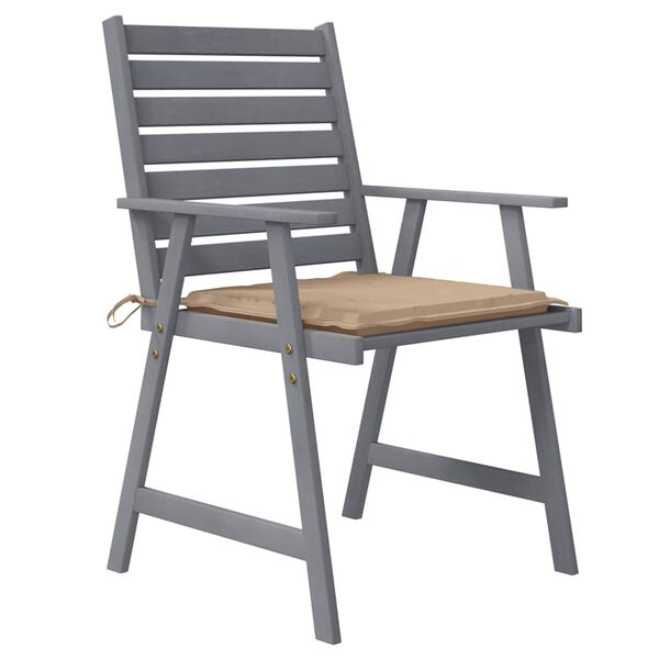 vidaXL Garten-Essst&uuml;hle mit Kissen 4 Stk. Massivholz Akazie