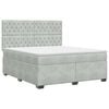 vidaXL Boxspringbett mit Matratze Hellgrau 160 x 200 cm Samt