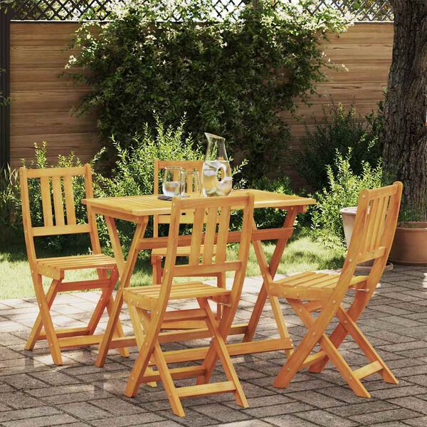 vidaXL Garten Bistro Set 5 pcs Braun Akazie Massivholz