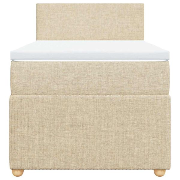 vidaXL Boxspringbett mit Matratze Creme 90x200 cm Stoff