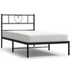 vidaXL Bettgestell mit Kopfteil Metall Schwarz 100x200 cm