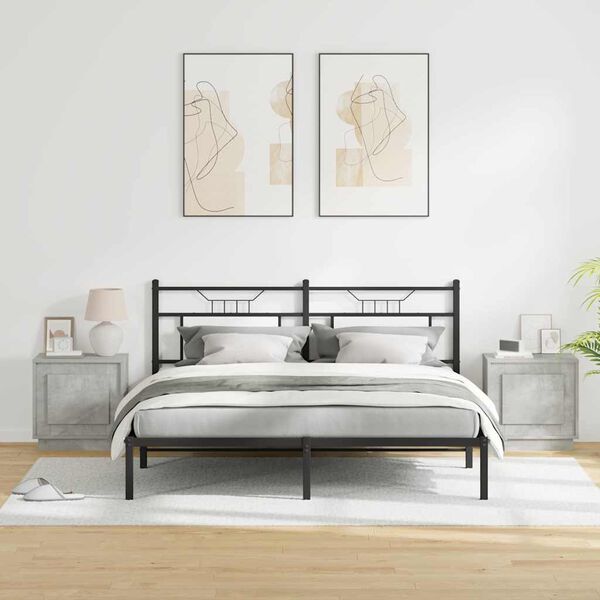 vidaXL Nachttisch 2 pcs Beton Grau 44 x 34,5 x 45 cm Holzwerkstoff