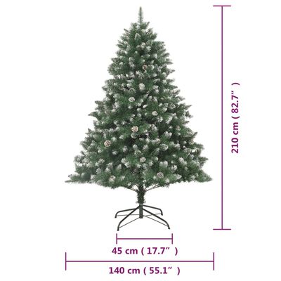 vidaXL Künstlicher Weihnachtsbaum mit Ständer 210 cm PVC