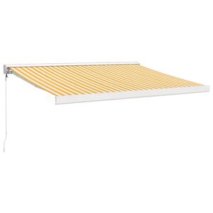 vidaXL Markise Einziehbar Gelb und Wei&szlig; 3x2,5 m Stoff und Aluminium