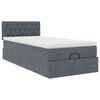 vidaXL Ottoman-Bett mit Matratze & LEDs Dunkelgrau 100x200 cm Samt