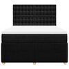 vidaXL Boxspringbett mit Matratze Schwarz 140x200 cm Stoff