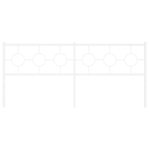 vidaXL Kopfteil Metall Weiß 193 cm