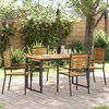 vidaXL Garten Essgruppe 5 pcs Schwarz Massivholz Akazie