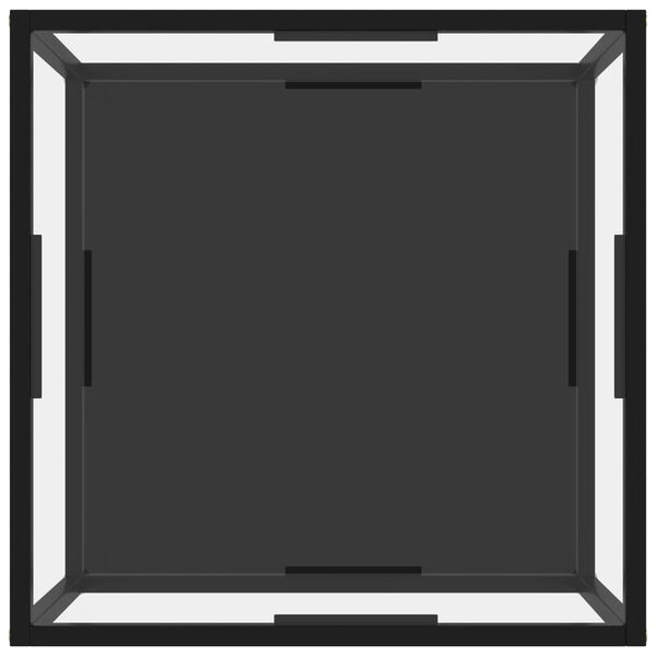 vidaXL Couchtisch Transparent und Schwarz 60x60x35 cm Hartglas