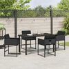 vidaXL Garten Essgruppe mit Kissen 5 pcs Schwarz Poly-Rattan