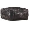 vidaXL Pouf Schwarz 60 x 60 x 30 cm Echtes Ziegenleder