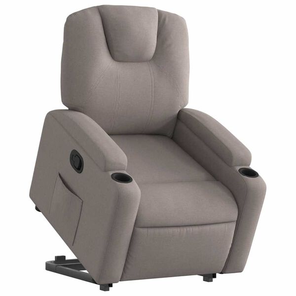 vidaXL Relaxsessel mit Aufstehhilfe Taupe Stoff