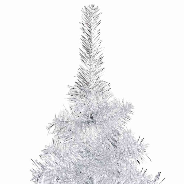 vidaXL K&uuml;nstlicher Weihnachtsbaum Beleuchtung & Kugeln Silber 240 cm