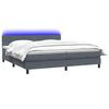 vidaXL Boxspringbett mit Matratze & LED Dunkelgrau 200x210 cm Samt