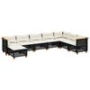 vidaXL 8-tlg. Garten-Sofagarnitur mit Kissen Schwarz Poly Rattan