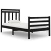 vidaXL Massivholzbett Schwarz 75x190 cm