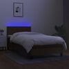 vidaXL Boxspringbett mit Matratze & LED Dunkelbraun 90x190 cm Stoff