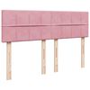 vidaXL Boxspringbett mit Matratze Rosa 140x190 cm Samt