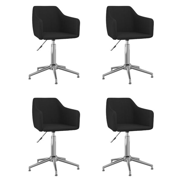 vidaXL Esszimmerst&uuml;hle 4 Stk. Drehbar Schwarz Stoff