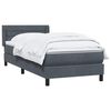 vidaXL Boxspringbett mit Matratze Dunkelgrau 80x220 cm Samt