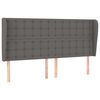 vidaXL Kopfteil mit Ohren Grau 183x23x118/128 cm Kunstleder