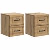 vidaXL Wandmontierter Nachttisch 2 pcs Artisan-Eiche 34,5 x 33 x 40 cm