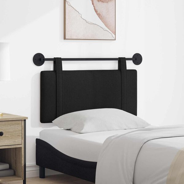 vidaXL H&auml;ngevorderseite Wandmontiert Uni Schwarz 90 x 55 x 5 cm Stoff