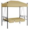 vidaXL Hollywoodschaukel mit Dach Sandfarben Stahl