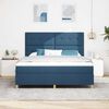 vidaXL LED Boxspringbett mit Matratze Blau 180 x 200 cm Stoff