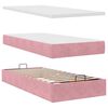 vidaXL Ottoman-Bett mit Matratzen & LEDs Rosa 160x200 cm Samt