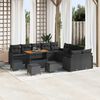 vidaXL Garten-Sofa-Set mit Kissen mit Speicher 14 pcs Schwarz
