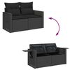 vidaXL 5tlg. Garten-Sofagarnitur mit Kissen Schwarz Poly Rattan Akazie