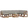 vidaXL Outdoor-Sofagarnitur mit Kissen 9 pcs Nat&uuml;rlich und Hellgrau