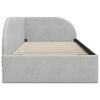 vidaXL Eckbettgestell mit Kopfteil Hellgrau 90 cm x 190 cm Samt