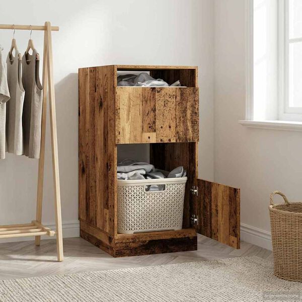 vidaXL W&auml;scheschrank mit T&uuml;r Altholz 50 x 68 x 102 cm Holzwerkstoff