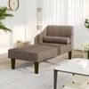vidaXL Chaiselongue mit Nackenrolle Taupe Stoff