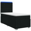 vidaXL LED Boxspringbett mit Matratze Schwarz 90 x 190 cm Stoff