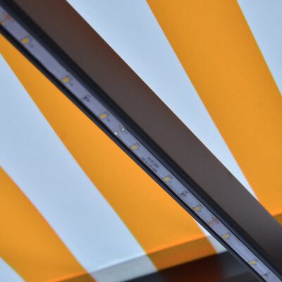 vidaXL Einziehbare Markise mit Windsensor & LED 300x250cm Gelb Weiß