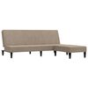 vidaXL Schlafsofa 2-Sitzer mit Hocker Taupe Mikrofasergewebe