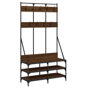 vidaXL Kleiderst&auml;nder mit Schuhablage Braun Eichen-Optik 100x40x184 cm