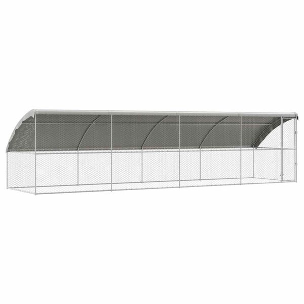vidaXL Hundek&auml;fig 4 pcs Silber 8 x 2 x 2 m Verzinkter Stahl