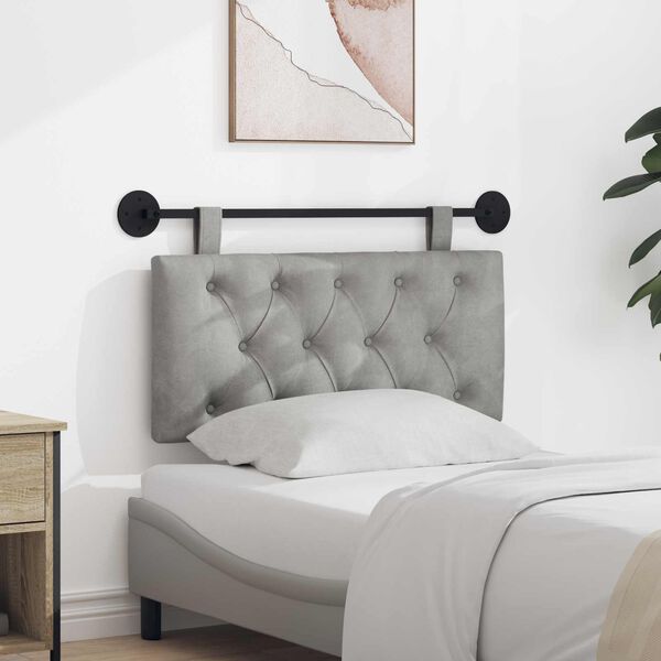 vidaXL H&auml;ngevorderseite Wandmontiert Hellgrau 100 x 55 x 7 cm Samt