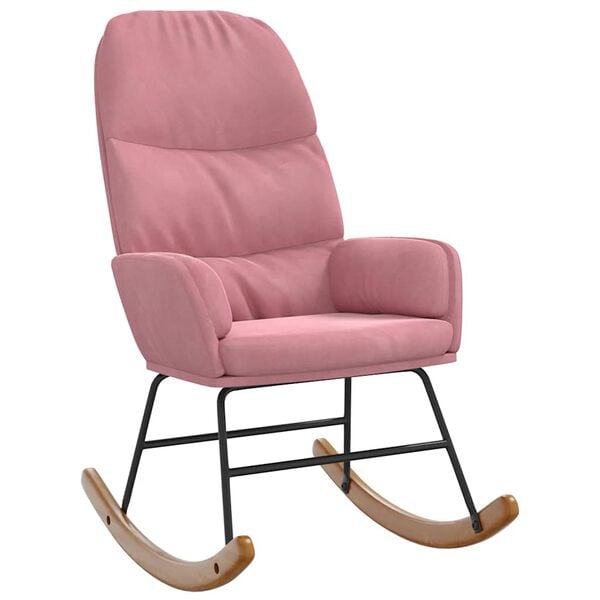 vidaXL Schaukelstuhl Rosa Samt