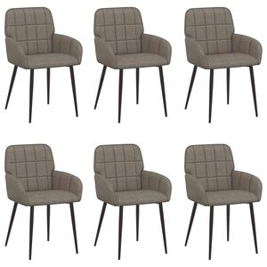vidaXL Esszimmerst&uuml;hle 6 pcs Kunstleder Grau 57 x 50 x 85 cm