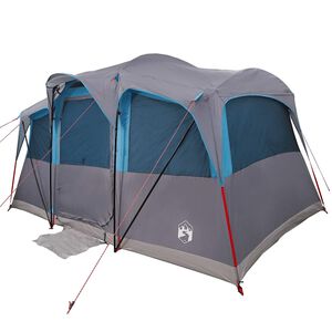 vidaXL Familienzelt mit Dach Blau und Grau 435 x 255 x 216 cm