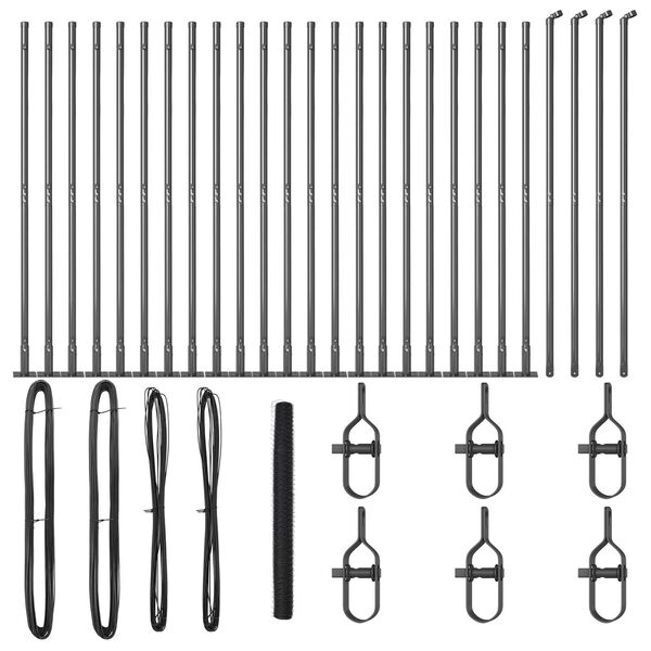 vidaXL Zaunpfosten Grau 50 x 1,6 m (36 mm Gitter) Stahl und PVC