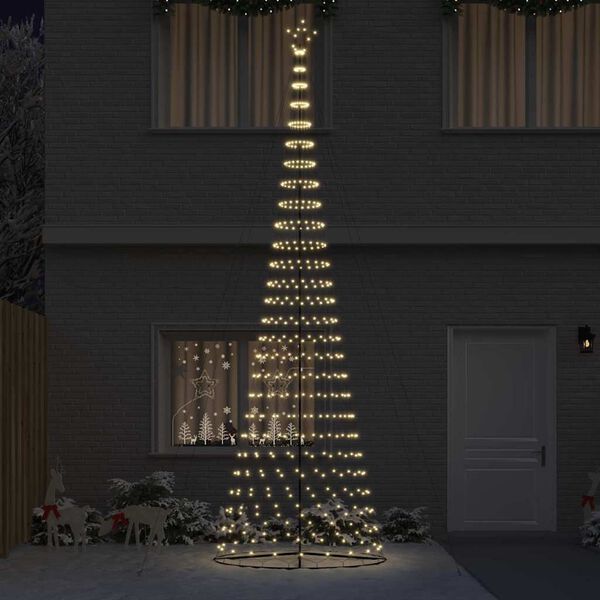 vidaXL LED-Weihnachtsbaum mit 555 LEDs Warmes Wei&szlig; 500 cm Metall